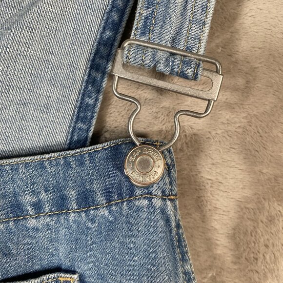 Gap Loose Bib Overalls Women’s XL Light Destroy Relaxed Fit Denim 100% Cotton - Picture 6 of 16